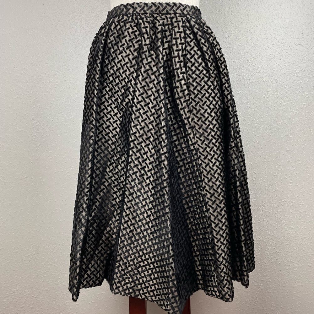 Black Velour Midi Skirt Size S EUC
